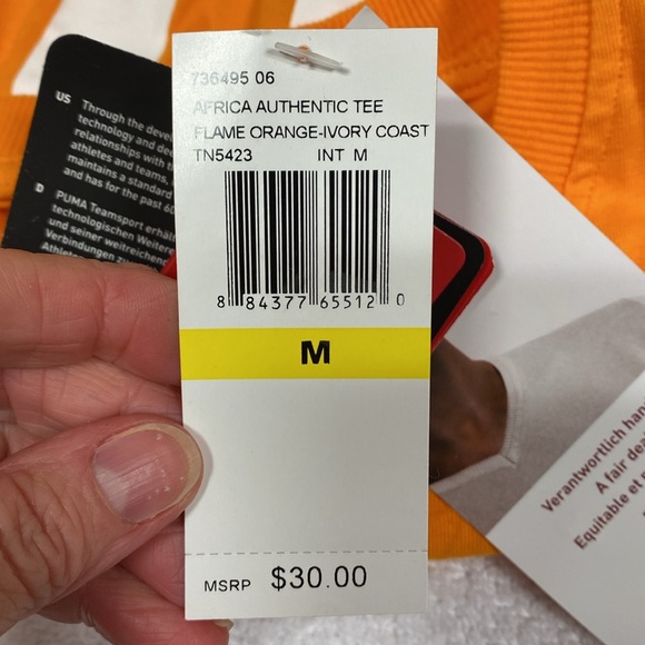 NWT puma Africa flame oranges Ivory Coast short sleeve men’s medium - Picture 8 of 10